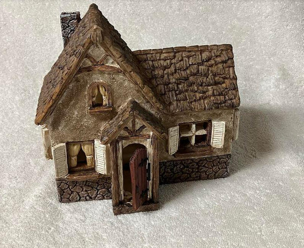 Miniature Tudor House, Fairy Garden House with Hinged Door, Forest House for Wee Folk, Birthday or Holiday Gift