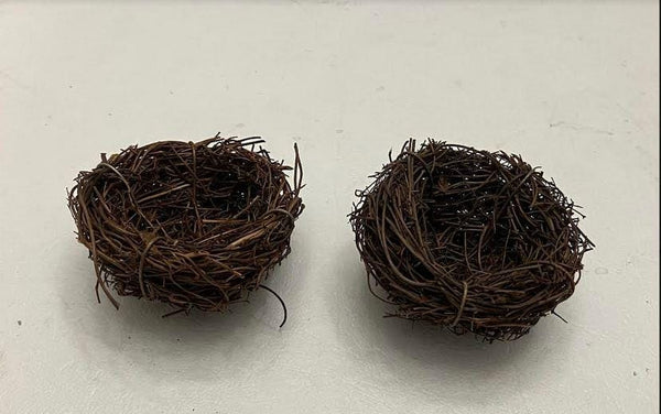 Pair of Miniature Fairy Garden Brown Nests, 2
