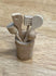 Dollhouse Kitchen Wooden Utensils, Miniature Kitchen Tools in a Tub