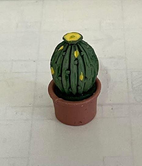 Miniature Artificial Cactus In a Pot, Miniature Plant, Fairy Garden Plant