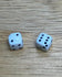 Pair of Miniature Dice, Dollhouse Dice. .25" White Dice