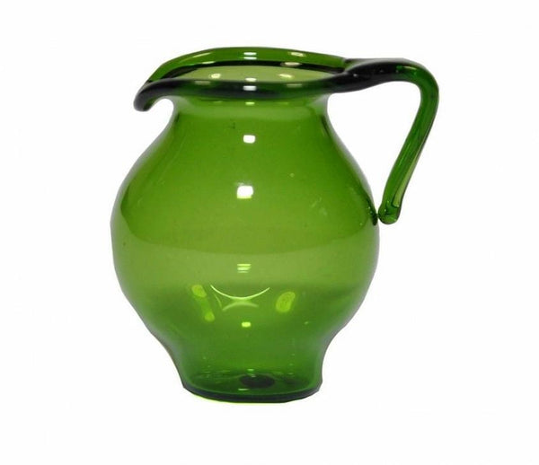 Dollhouse Green Glass Pitcher, Miniature Transparent Pitcher, Dollhouse Kitchen Supply