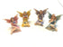 Set of 4 Sitting Shimmery Fairies Holding a Flower, Fairy Cake Topper, Gift for Fairy Collector