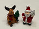 Miniature Santa and Reindeer Figurine
