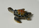 Miniature  Orange and Green Sea Turtle Figurine