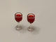 Pair of Dollhouse Miniature Red Wine Glasses
