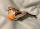 Miniature Artificial  Orange White & Brown Bird on a Clip