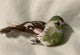 Miniature Artificial  Green White & Brown Bird on a Clip