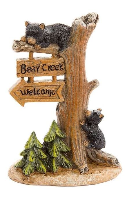 Baby Black Bears with Welcome Sign