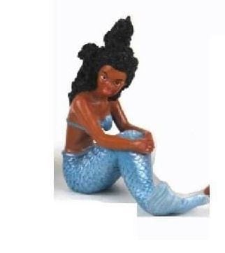 African American Mermaid in Blue
