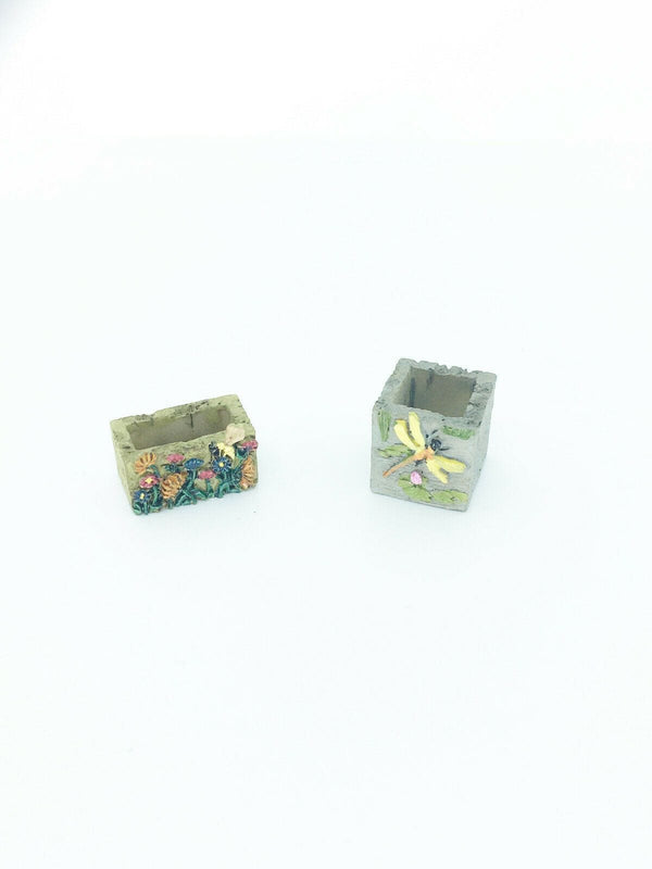 Miniature  Resin Planter Box Pair