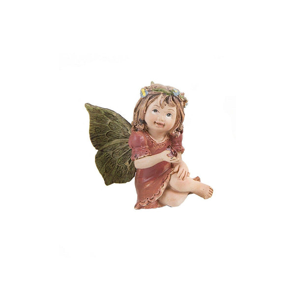 Sitting Fairy with Gem in Red