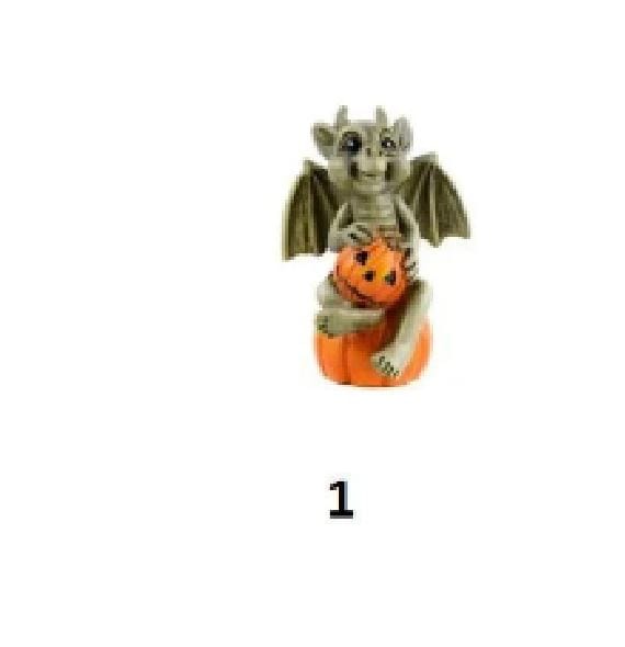 Halloween Gargoyle Assortment, Haunted Garden Figurine, Spooky Cake Topper,
