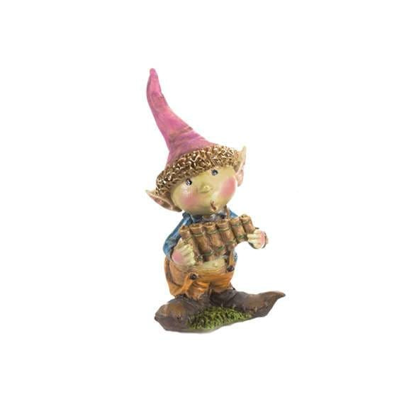 Pixie Playing Flute with Pink Hat