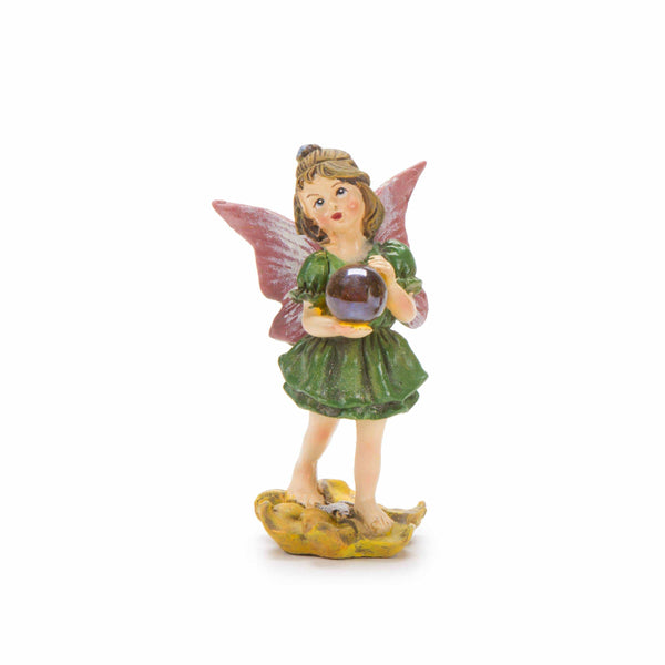 Standing Fairy with Gazing Ball in Green