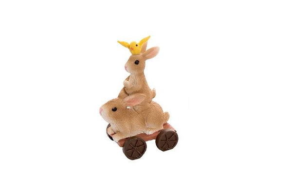Miniature Rabbits on a Cart