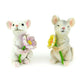Mice Holding Flowers, Spring Mice, Field Mice, Spring Fairy Garden,  Farm Mice Couple, Birthday Gift,
