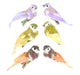 Miniature Feathered Birds, Brown, Purple, Orange Birds on a Clip, Craft Birds