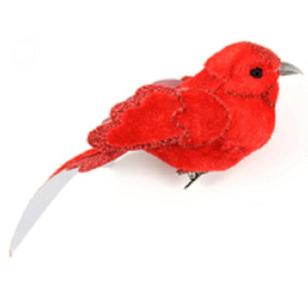 Red Velvet Glitter Bird Set