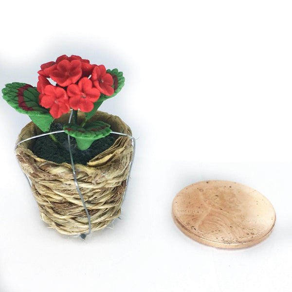 Choice of Dollhouse Miniature Pink or Red Geraniums