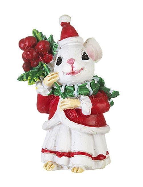 Red and Green Christmas Mice Miniatures