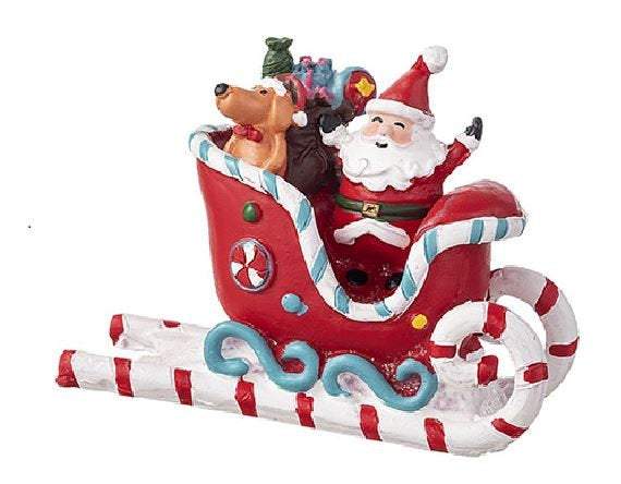 Santa Riding on Candy Cane Sleigh
