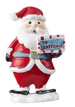 Santa  Holding a Letter Figurine