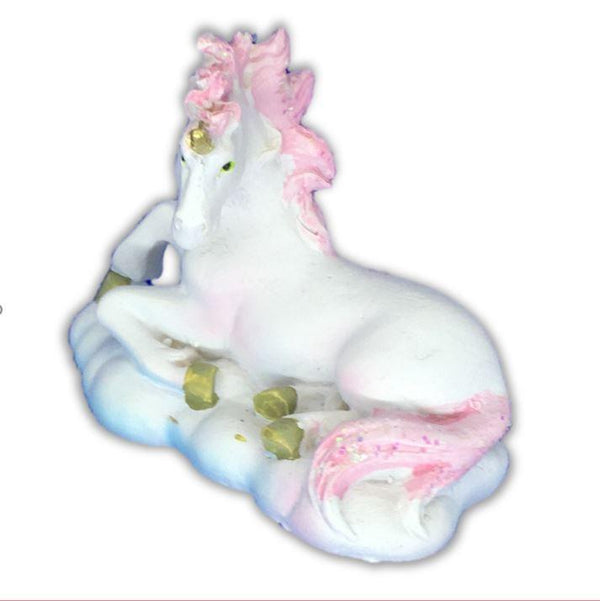 White Unicorn with Pink or Purple Mane, Miniature Fairy Tale Unicorn, Mythical Animal, Enchanted Garden, Unicorn Cake Topper