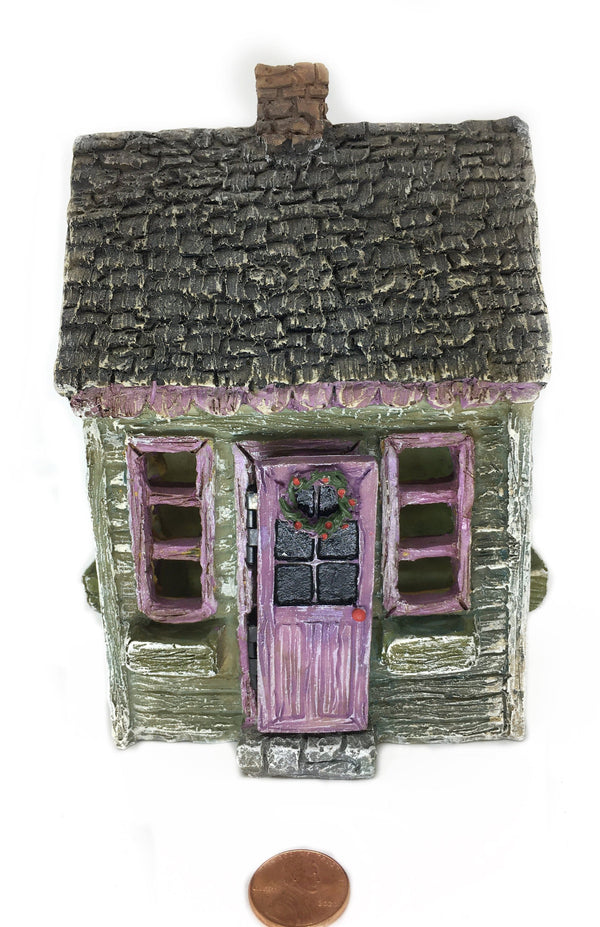 Wren Cottage , 6" Fairy Garden Home with Purple Door, Country Cottage, Fairy Garden House, Birthday/Holiday Gift