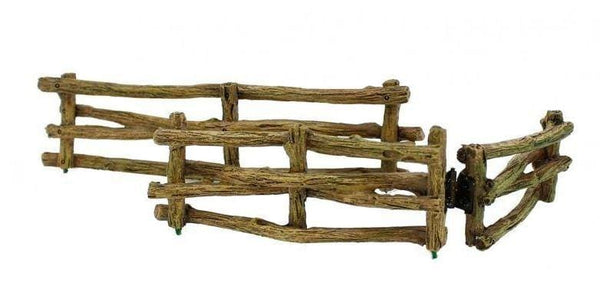 Brown Branch Faux Wood Fence, Fairy Garden Country Fence, Rustic Farm Fence, 12&quot; Brown Fence