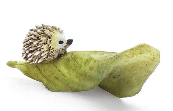 Miniature Hedgehog on a Leaf,  Baby Hedgehog, Animal Cake Topper