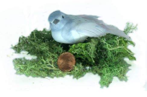 Miniature Light Blue Bird on a Clip, Pastel Blue Fairy Garden Bird