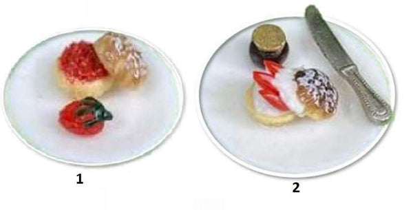 Dollhouse English Muffin on a Plate, Choice of Dollhouse Breakfast Plate, English Muffin with Strawberry or Jam