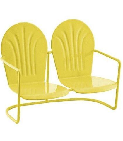 Miniature Red, Green or Yellow Double Glider Chair, Color Choice of Retro Outdoor Chair,  2.75