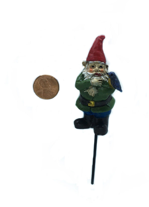 Gnome with a Bluebird, Sherman the Gnome on a Pick, 2.75