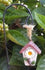 Miniature Daisy Birdhouse with Shepherds Hook, 1.5" Hanging Birdhouse, Fairy Garden Accessory