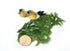 Miniature Artificial Goldfinch Pair, 2"  Yellow and Orange Birds, Mini Birds on a Wire