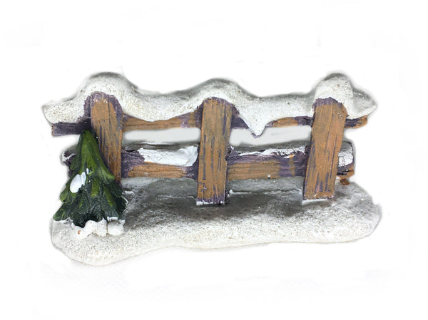 Miniature Snow Covered Fence, Winter Fence, Christmas Snowy Fence