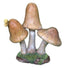 Miniature Tan Mushroom Figurine,  Butterfly on a 4" Fairy Garden Mushroom Trio