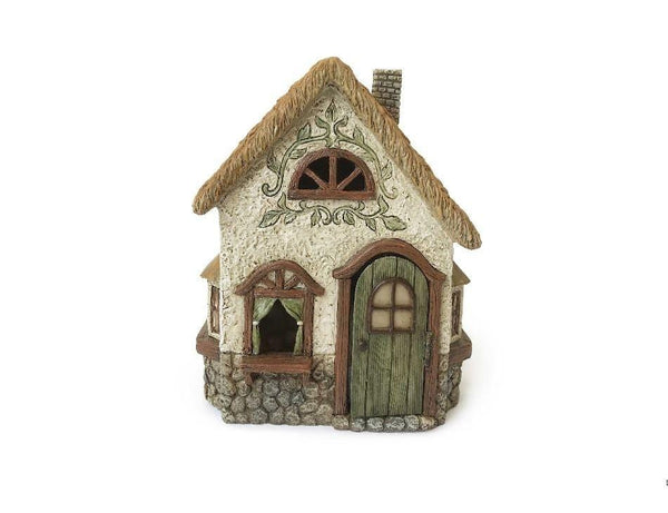 Meadowbrook Hinged Door Country House, Fairy Garden Home with Green Door, Country Cottage