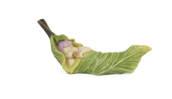 Sleeping Baby Fairy in a Leaf, Baby Shower Cake Topper, Gender Reveal Idea