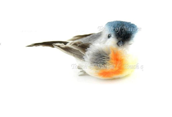 Miniature  Fuzzy Multi-Colored Bird, Artificial Bird on a Clip