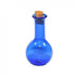 Dollhouse Blue Glass Bottle with Cork, Miniature Blue Bottle