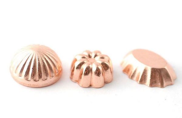 Dollhouse Copper Jello Molds, Set of 3 Miniature Kitchen Molds