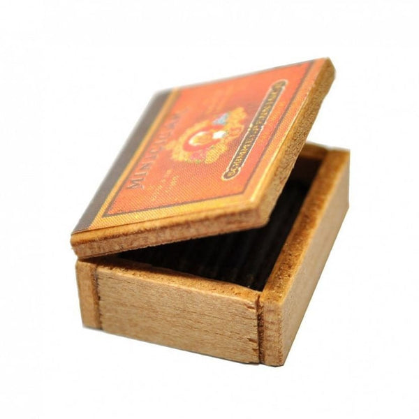 Miniature Wooden Cigar Box, Dollhouse Cigar Box