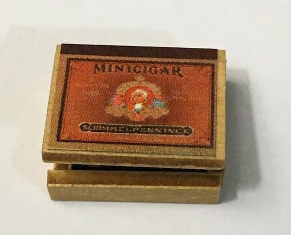 Miniature Wooden Cigar Box, Dollhouse Cigar Box