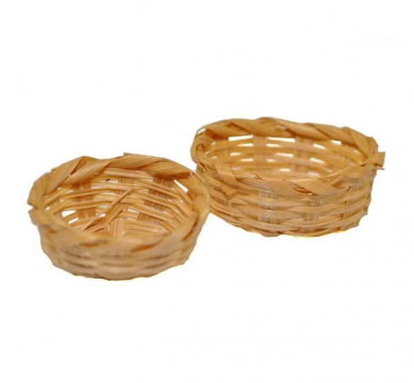 Miniature Oval Baskets, Dollhouse Basket Pair, Versatile Pair of Baskets