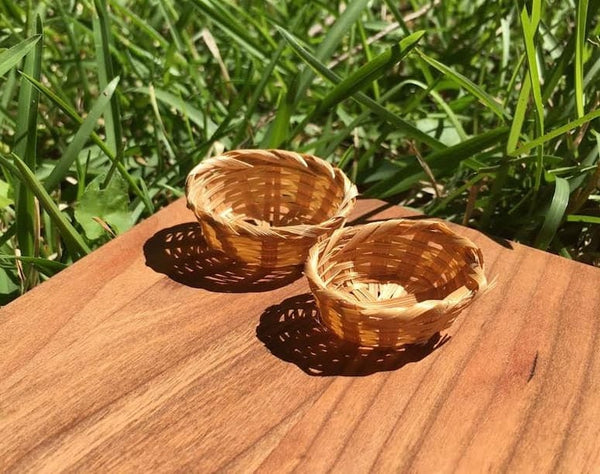 Miniature Oval Baskets, Dollhouse Basket Pair, Versatile Pair of Baskets