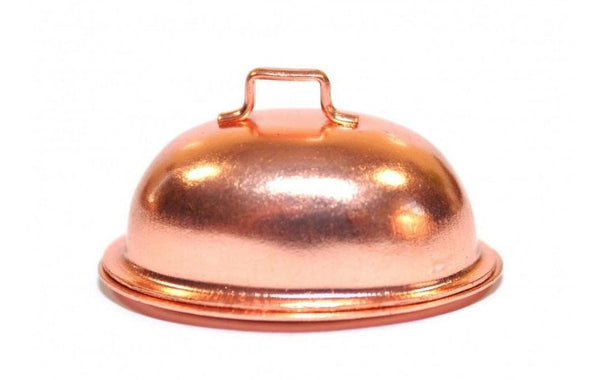 Dollhouse Copper Oval Platter with Lid, Dollhouse Kitchen