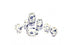 Set of 7 Miniature Blue Vases, Blue Floral Dollhouse Vases,  Dollhouse Flower Vases